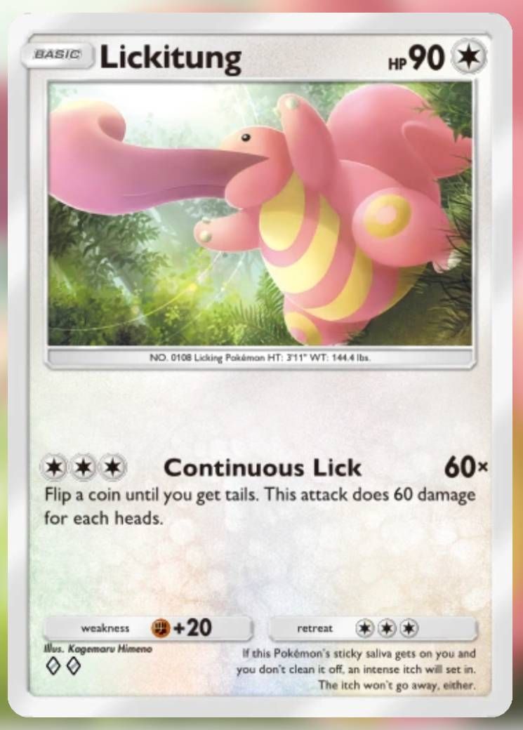 Pokemon Trading Card Game Pocket Lickitung two diamond card.