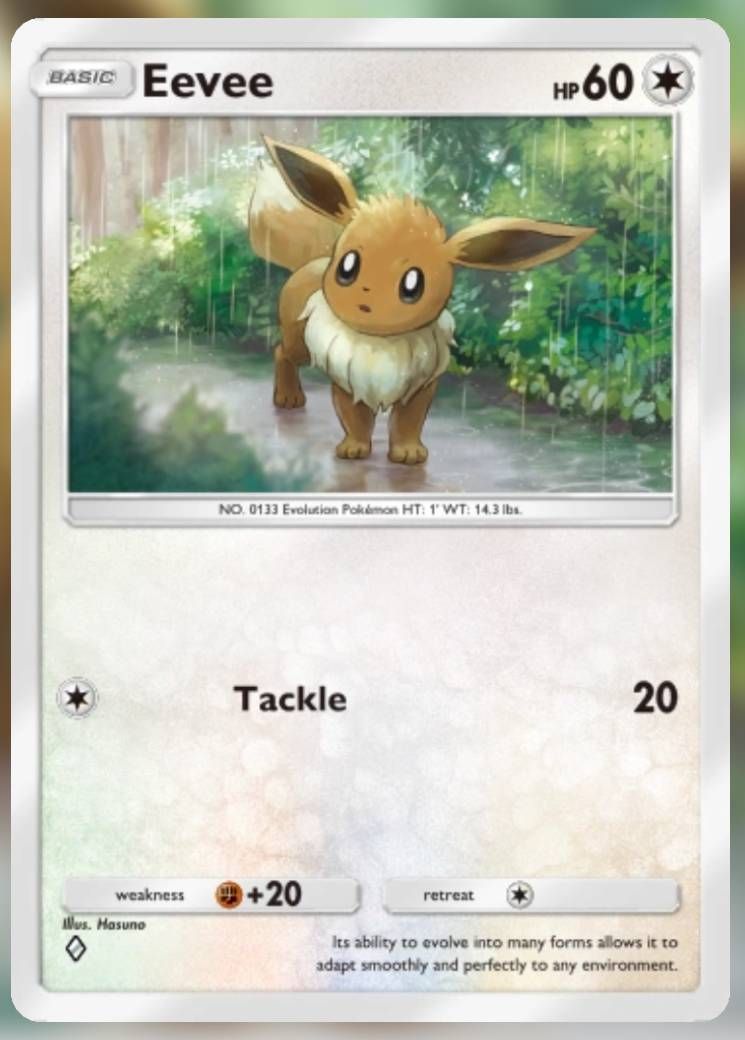 Pokemon Trading Card Game Pocket Eevee one diamond card.