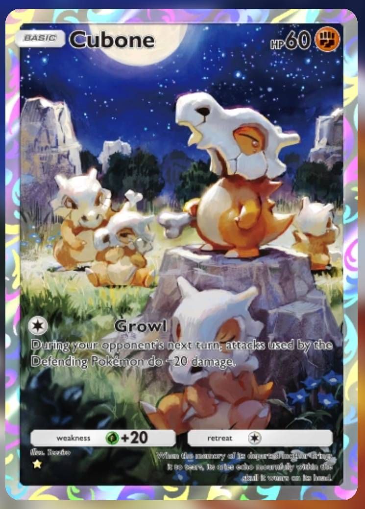 Pokemon Trading Card Game Pocket Cubone one star card.