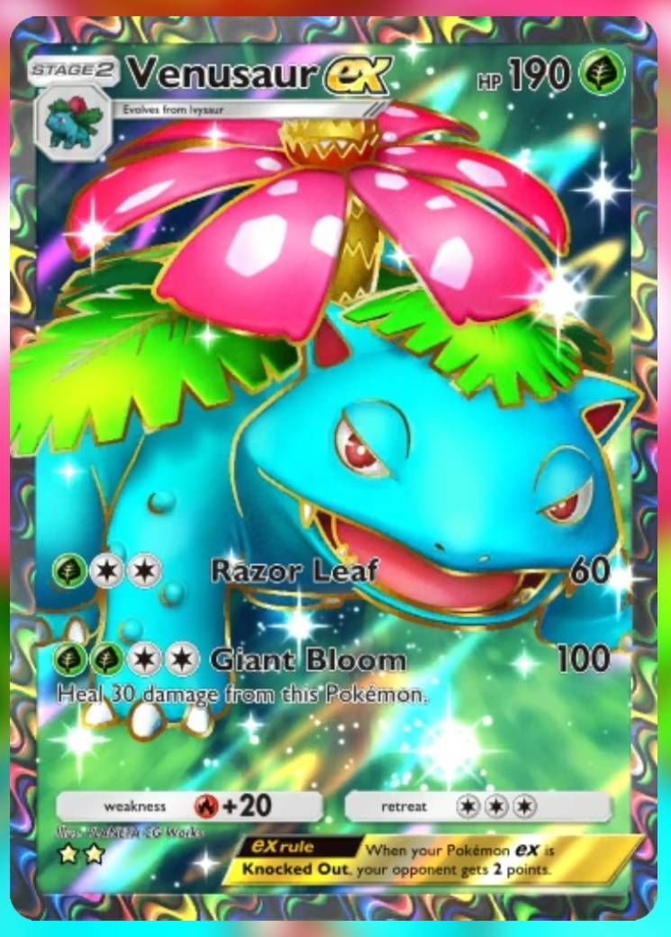 Pokemon Trading Card Game Pocket Venusaur ex two star card.