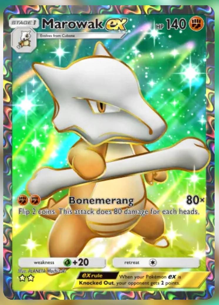 Pokemon Trading Card Game Pocket Marowak ex two star card.