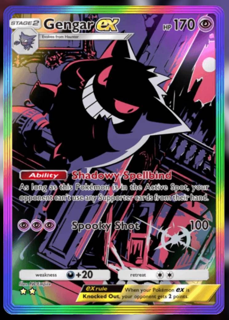 Pokemon Trading Card Game Pocket Gengar ex two star card.