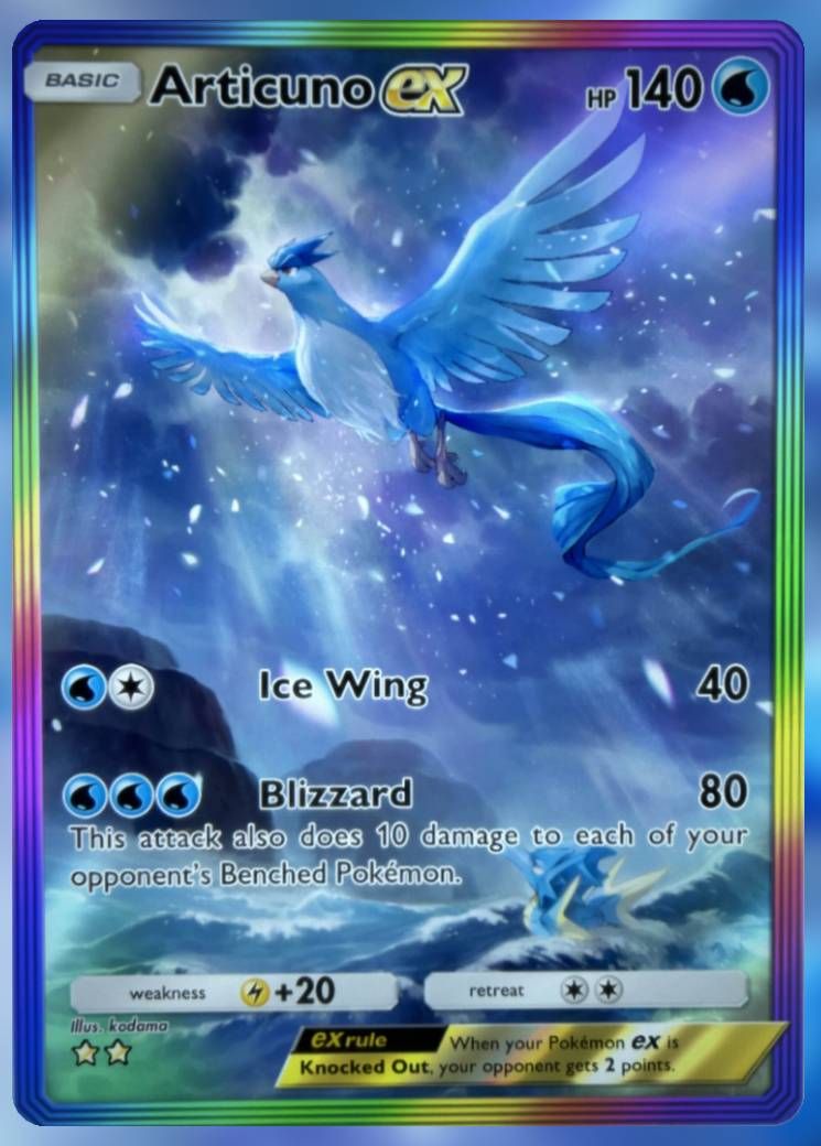 Pokemon Trading Card Game Pocket Articuno ex two star card.