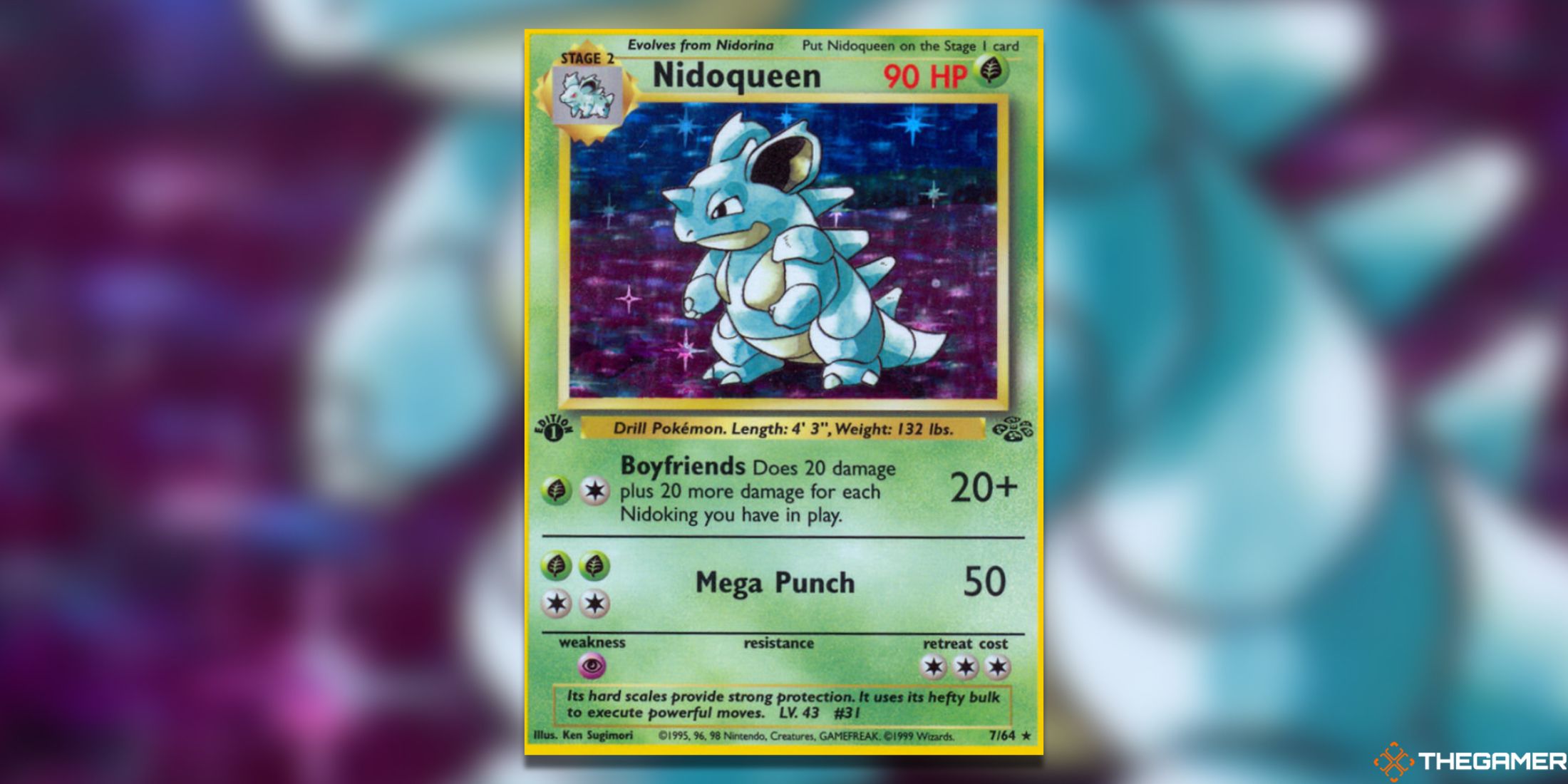 The Nidoqueen from Jungle in the Pokemon TCG.