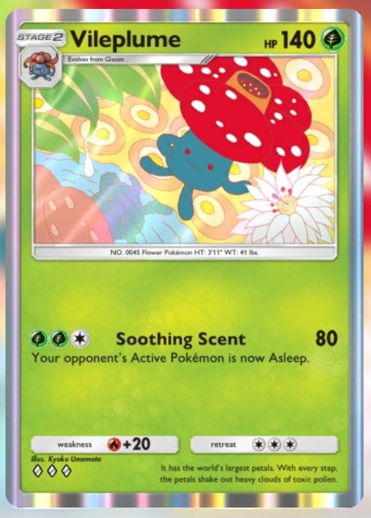 Pokemon Trading Card Game Pocket Vileplume three diamond card.