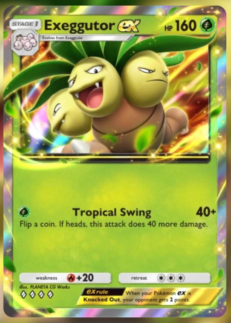 Pokemon Trading Card Game Pocket Exeggutor ex four diamond card.