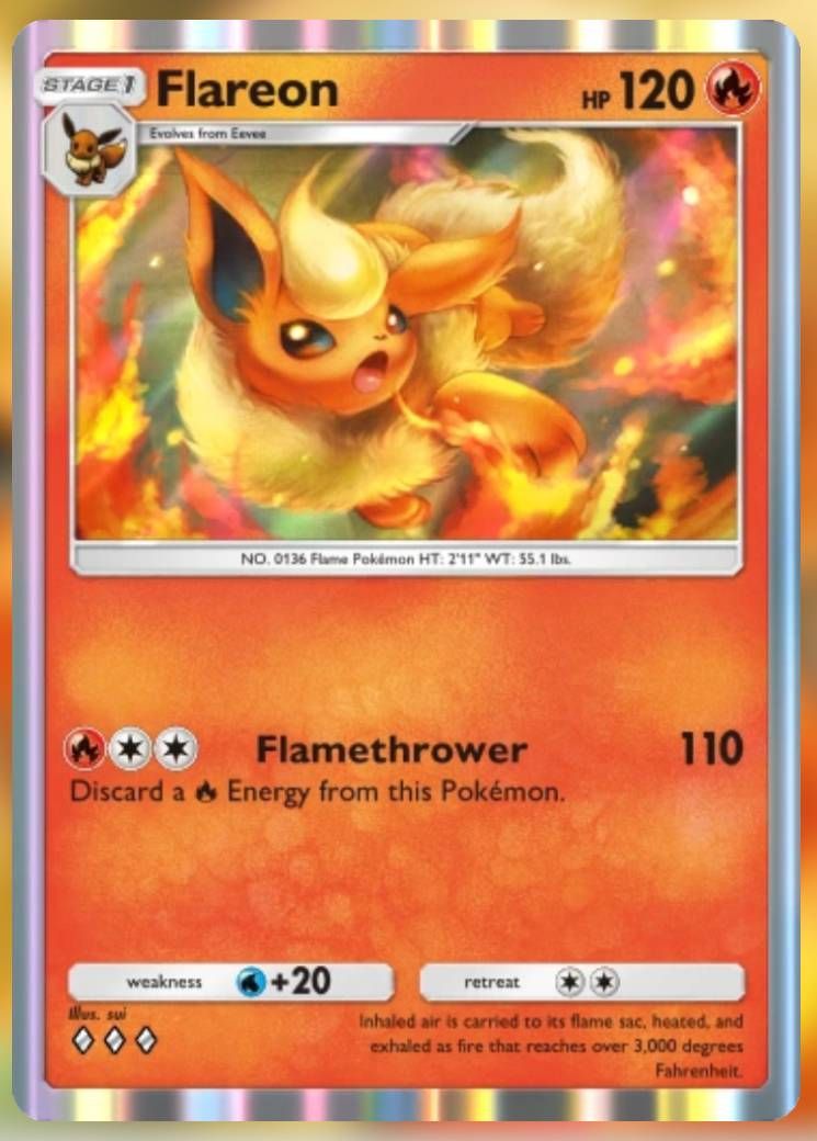 Pokemon Trading Card Game Pocket Flareon three diamond card.