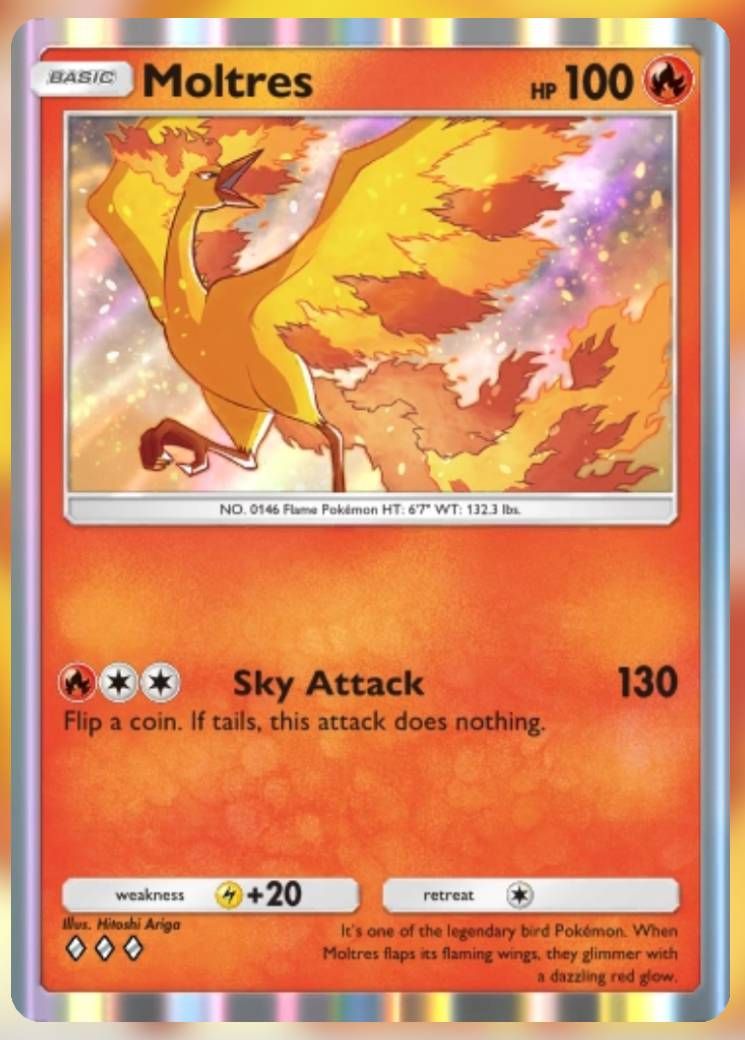 Pokemon Trading Card Game Pocket Moltres three diamond card.