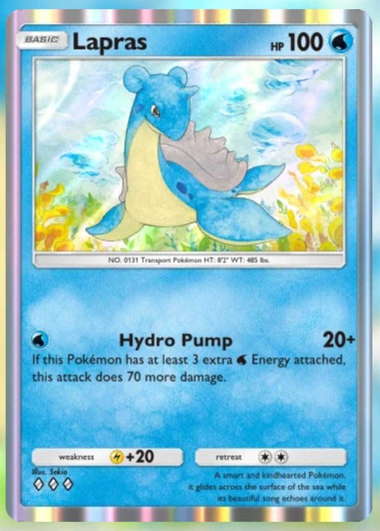 Pokemon Trading Card Game Pocket Lapras three diamond card.