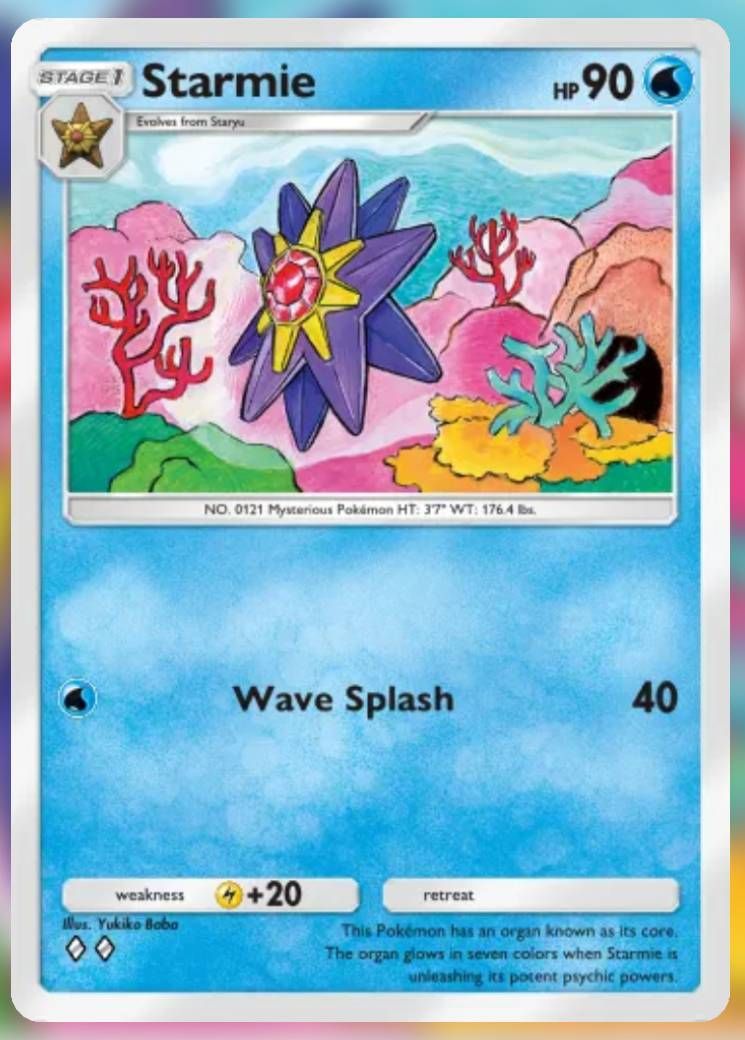 Pokemon Trading Card Game Pocket Starmie two diamond card.