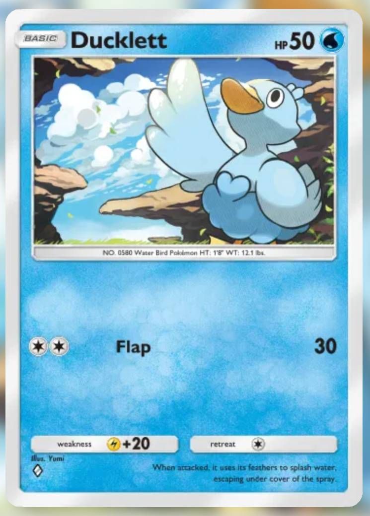 Pokemon Trading Card Game Pocket Ducklett one diamond card.