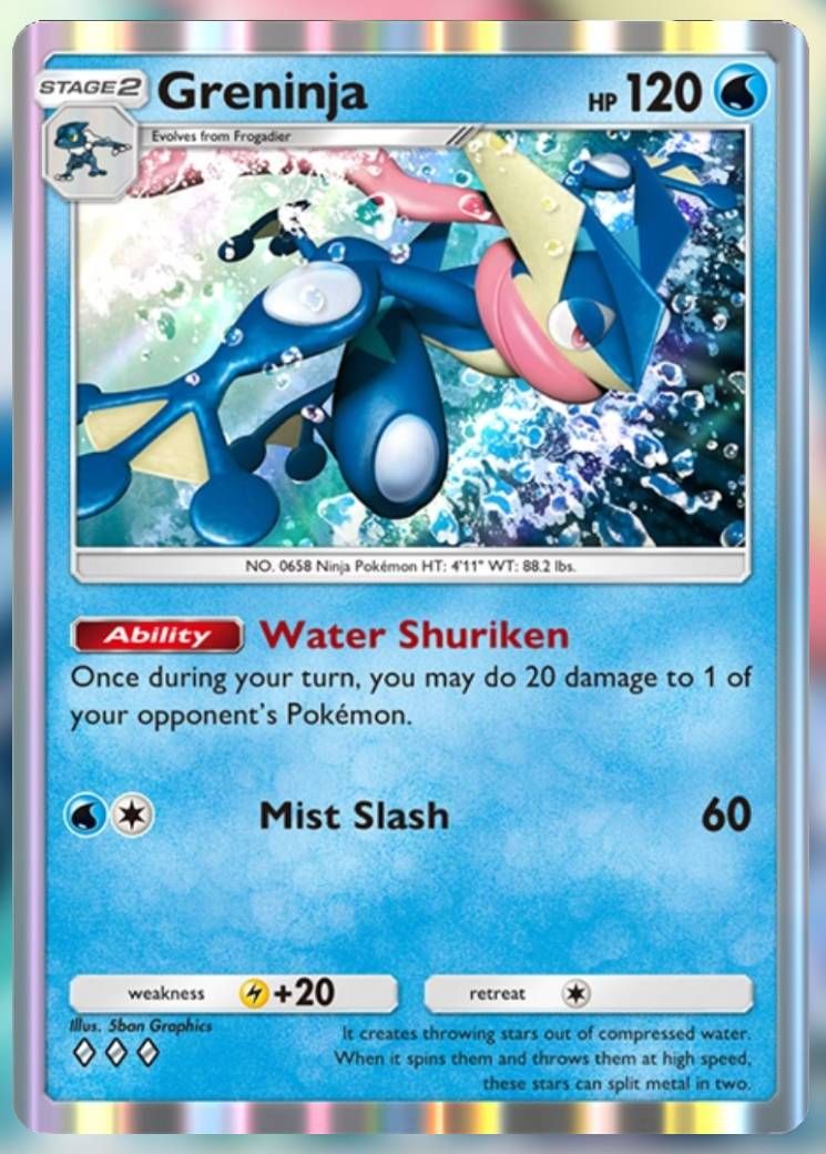 Pokemon Trading Card Game Pocket Greninja three diamond card.