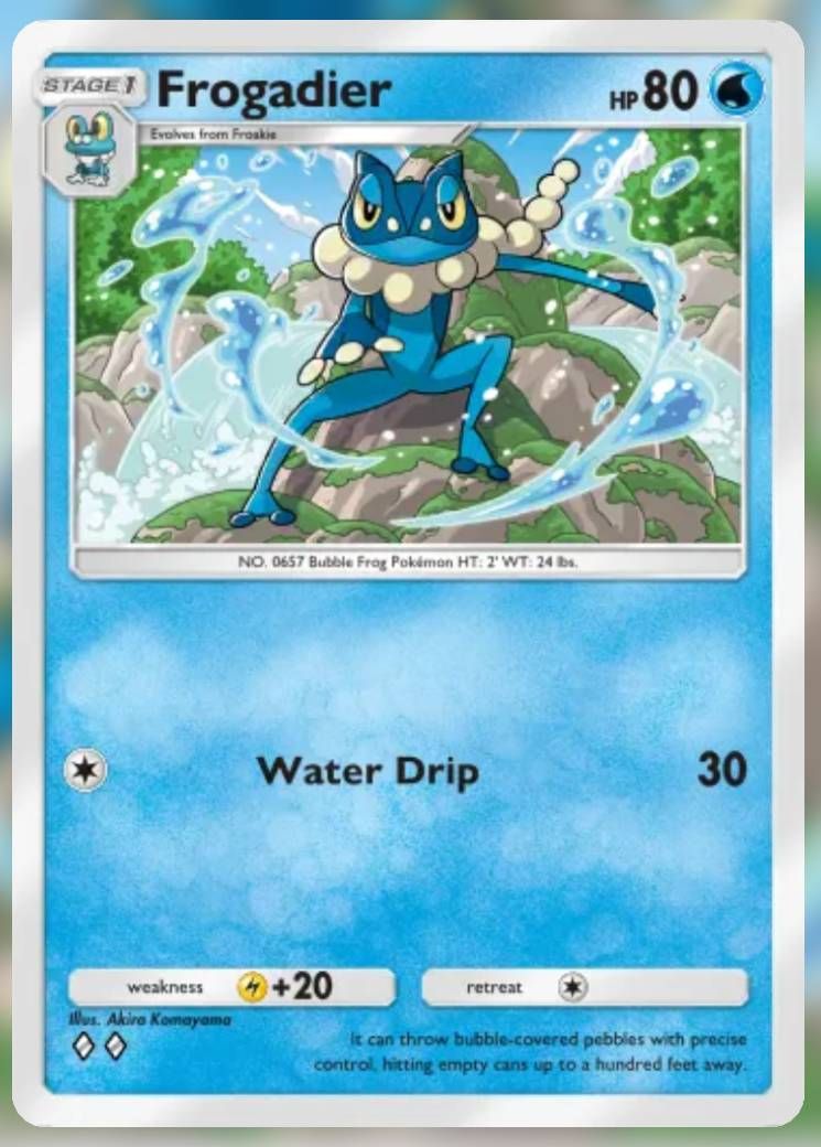 Pokemon Trading Card Game Pocket Frogadier two diamond card.