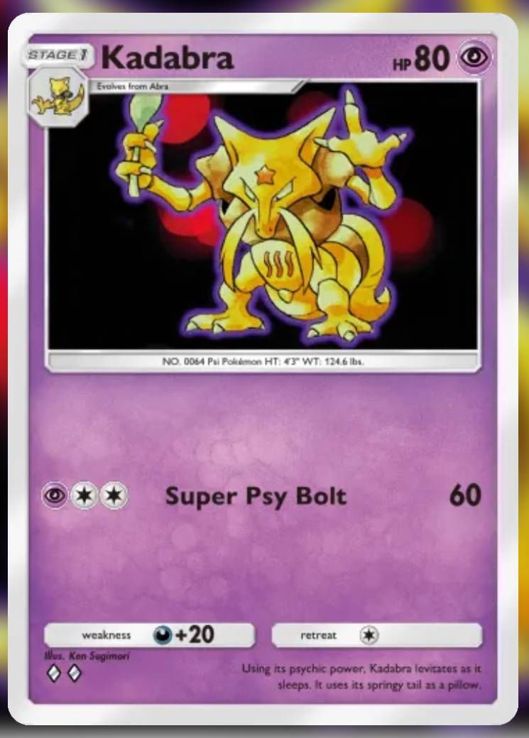 Pokemon Trading Card Game Pocket Kadabra two diamond card.