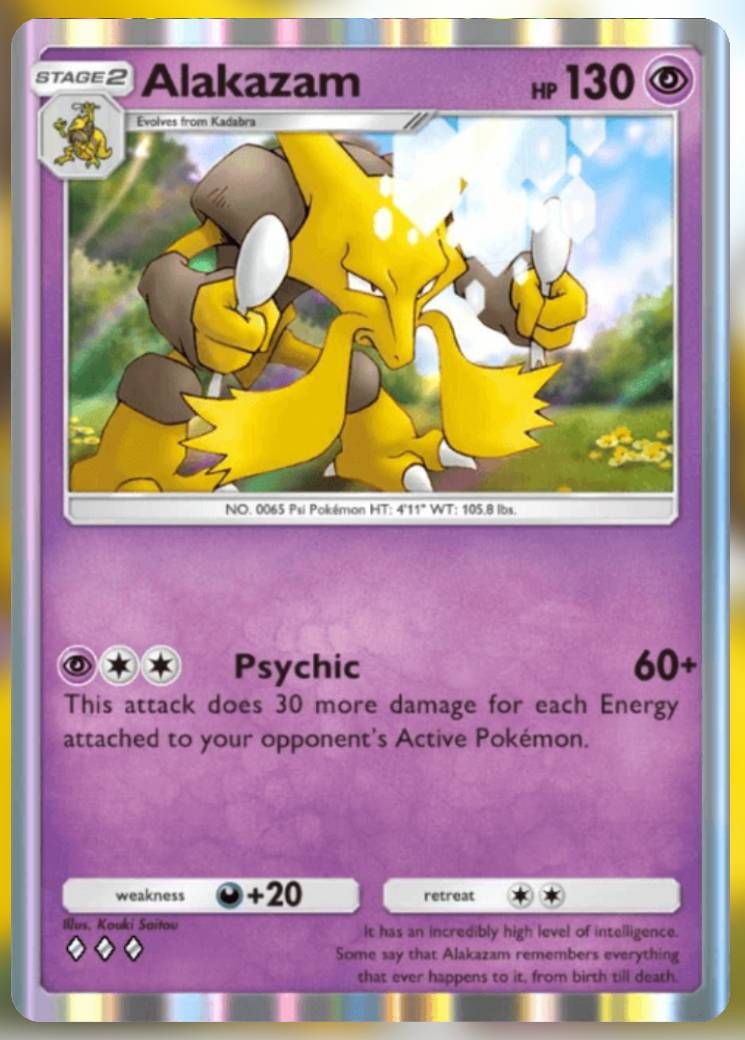 Pokemon Trading Card Game Pocket Alakazam three diamond card.