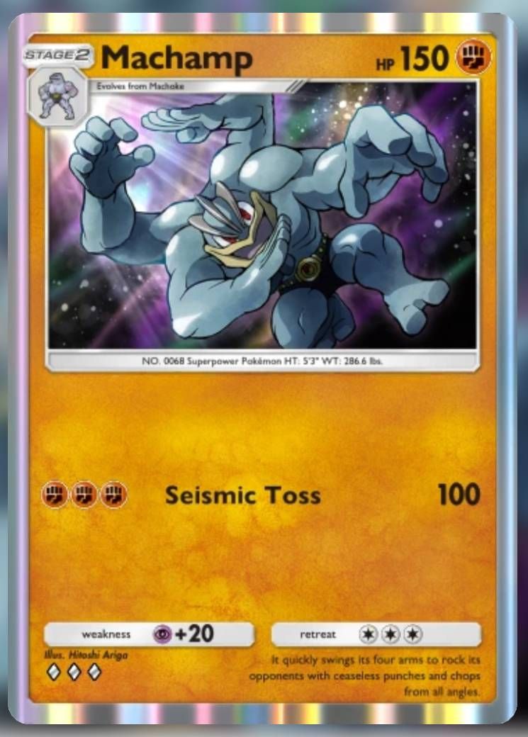 Pokemon Trading Card Game Pocket Machamp three diamond card.