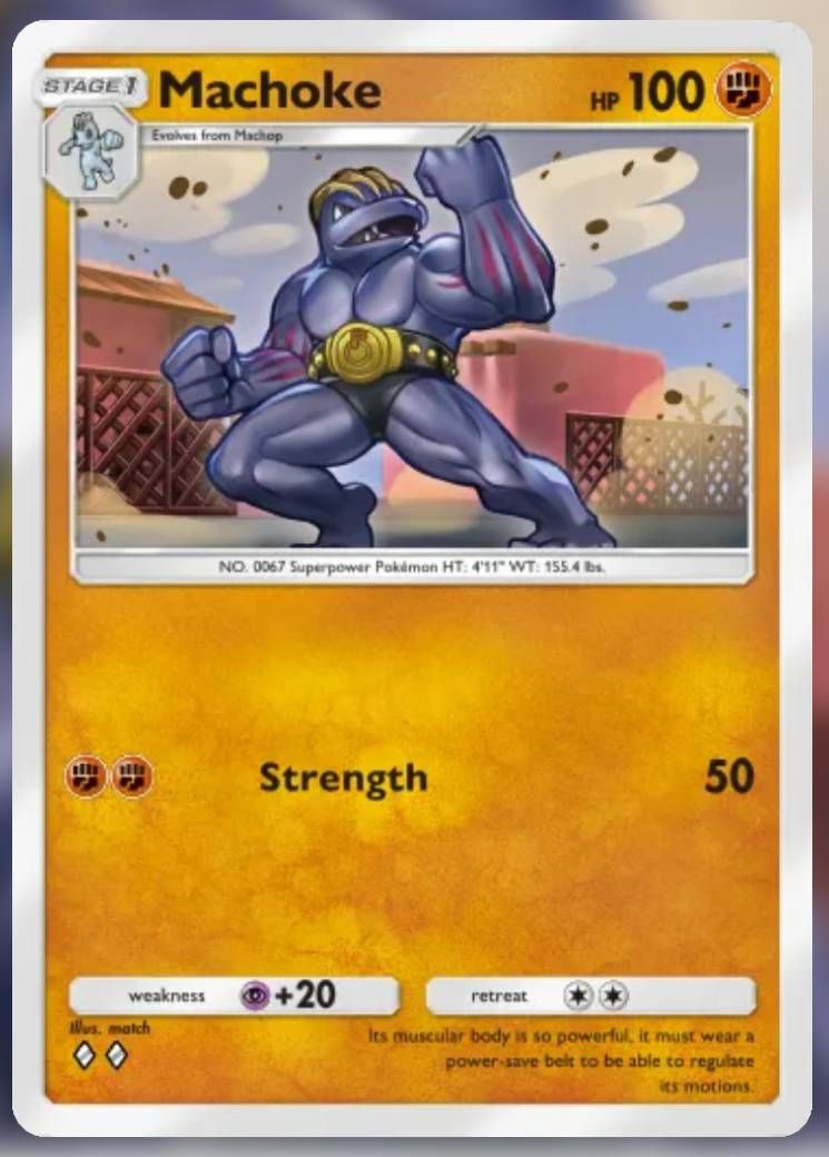 Pokemon Trading Card Game Pocket Machoke two diamond card.