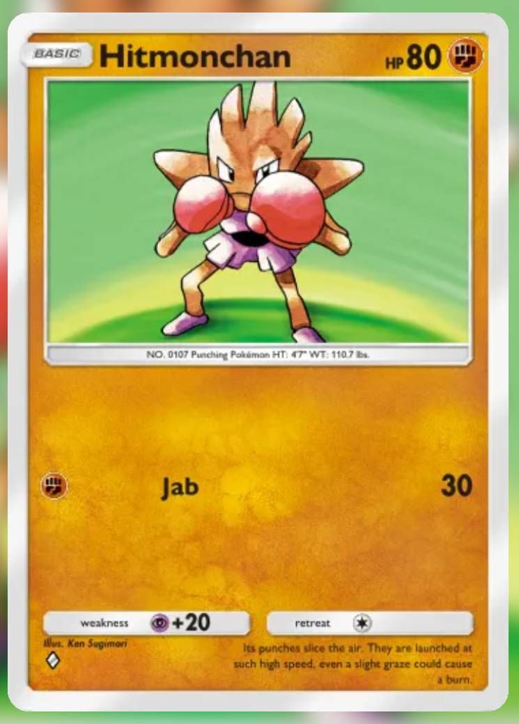 Pokemon Trading Card Game Pocket Hitmonchan one diamond card.