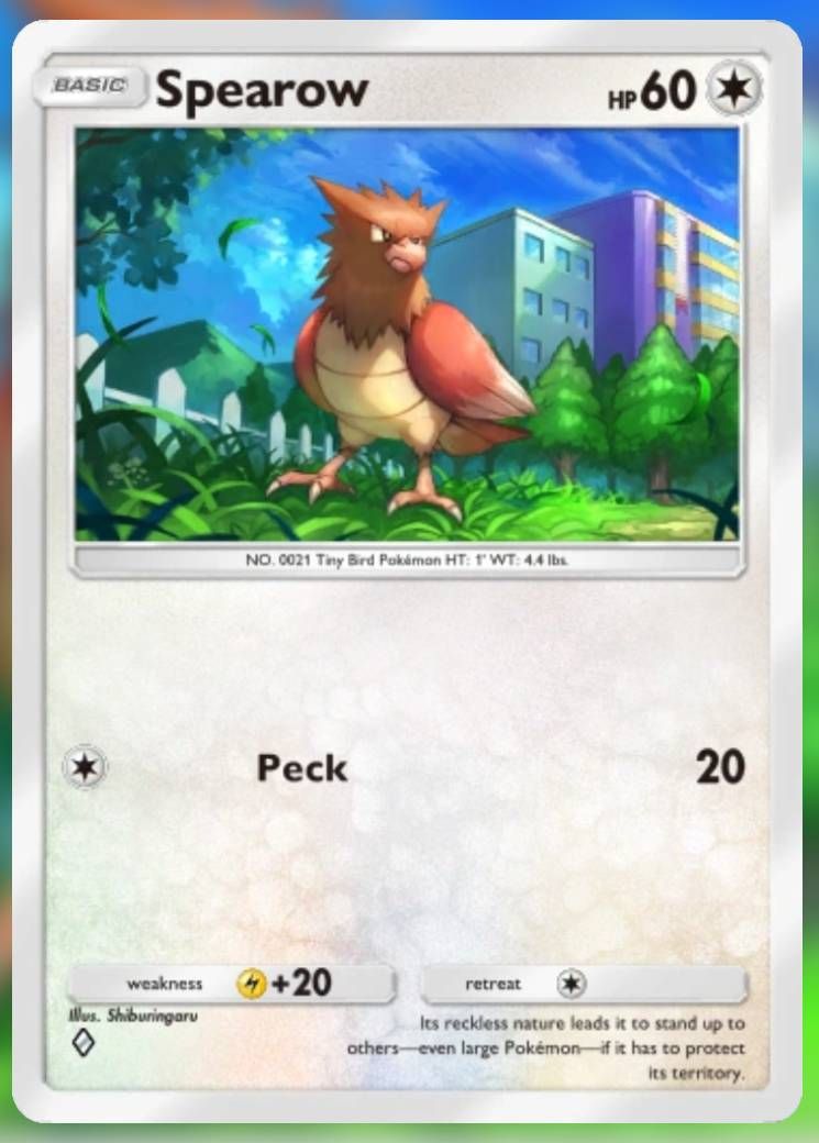 Pokemon Trading Card Game Pocket Spearow one diamond card.