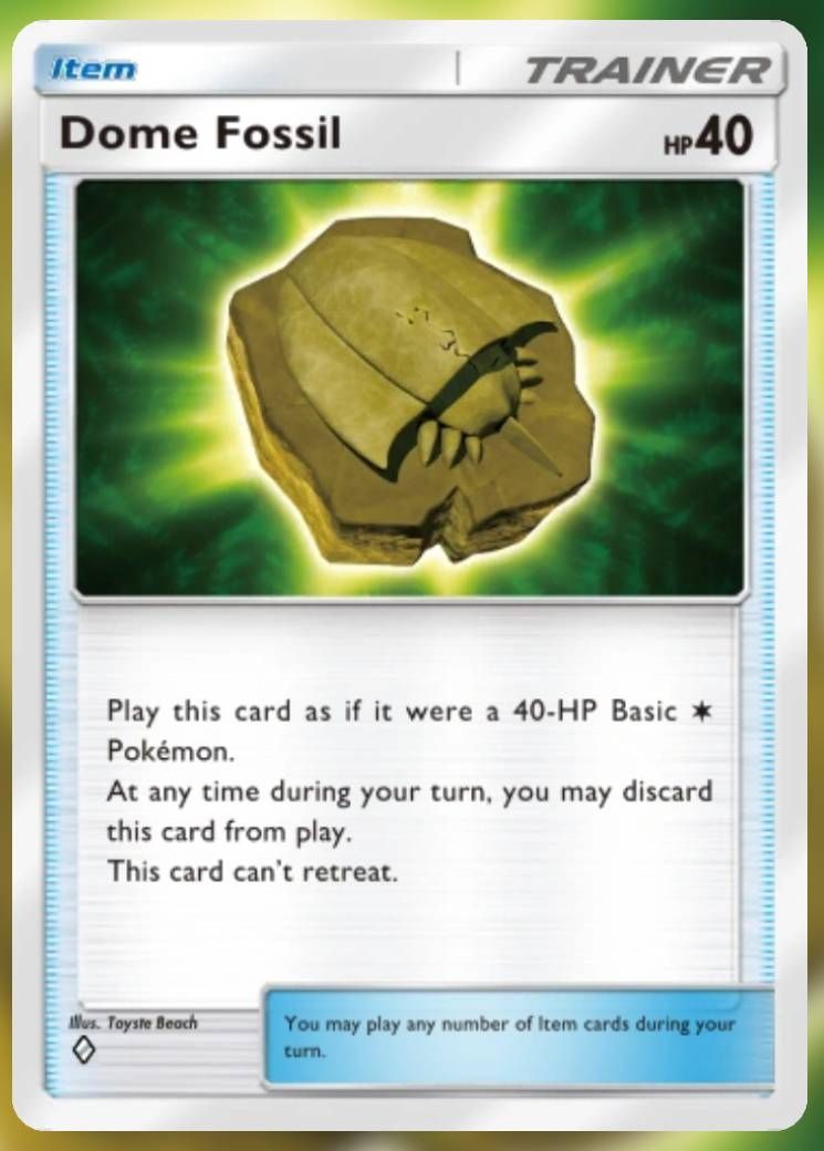 Pokemon Trading Card Game Pocket Dome Fossil one diamond card.