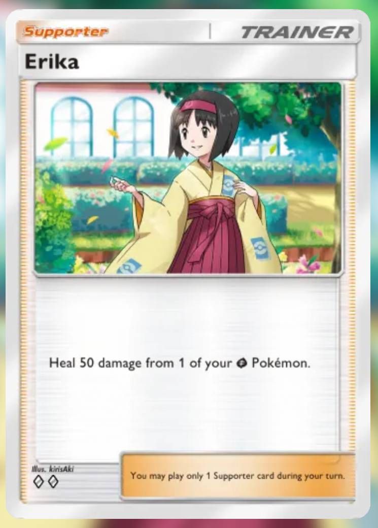 Pokemon Trading Card Game Pocket Erika two diamond card.