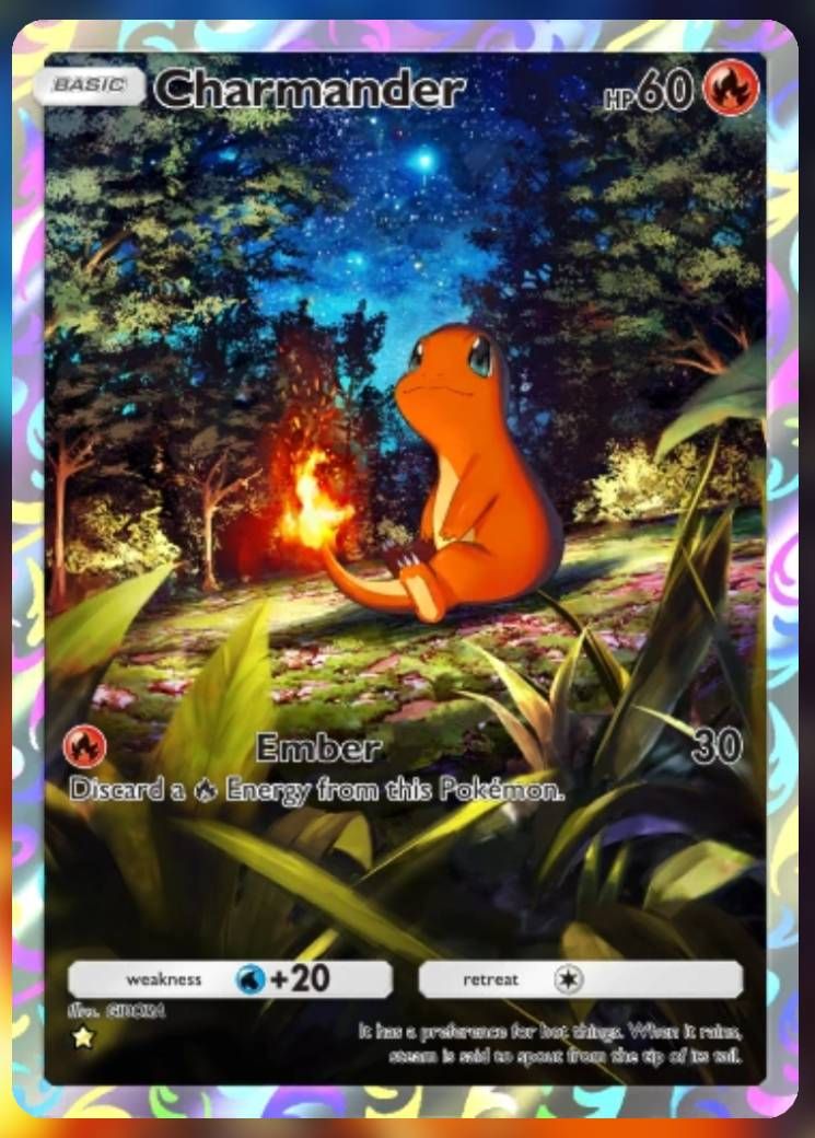 Pokemon Trading Card Game Pocket Charmander one star card.