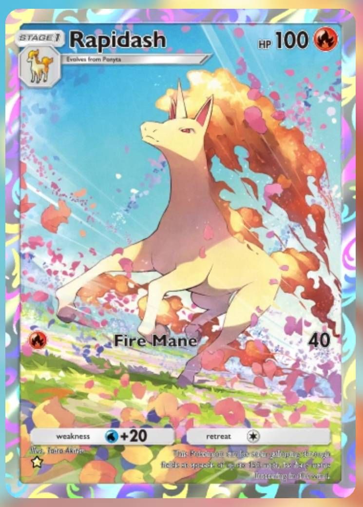 Pokemon Trading Card Game Pocket Rapidash one star card.