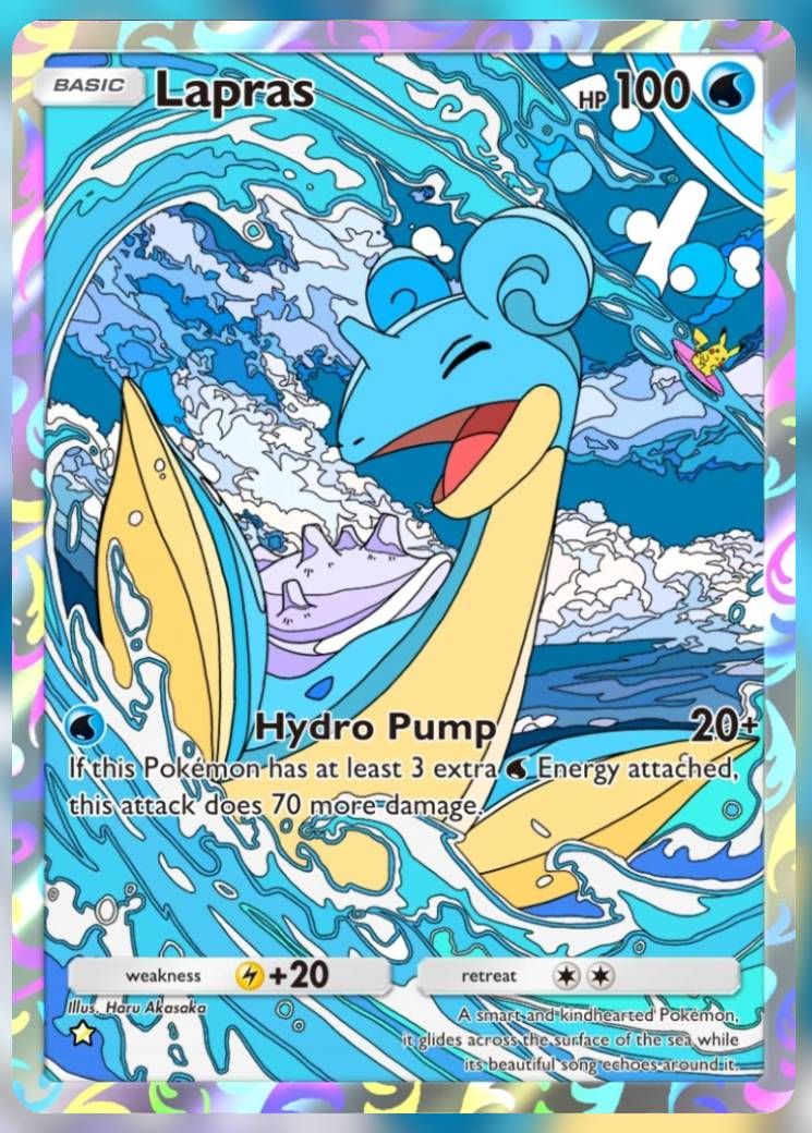 Pokemon Trading Card Game Pocket Lapras one star card.