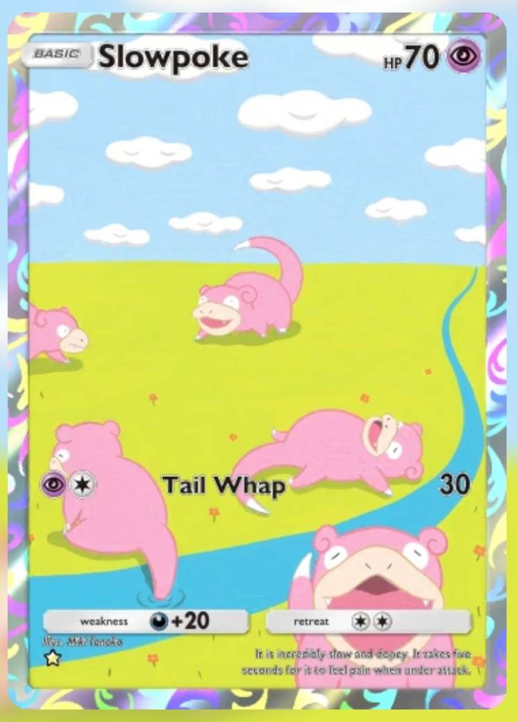 Pokemon Trading Card Game Pocket Slowpoke one star card.