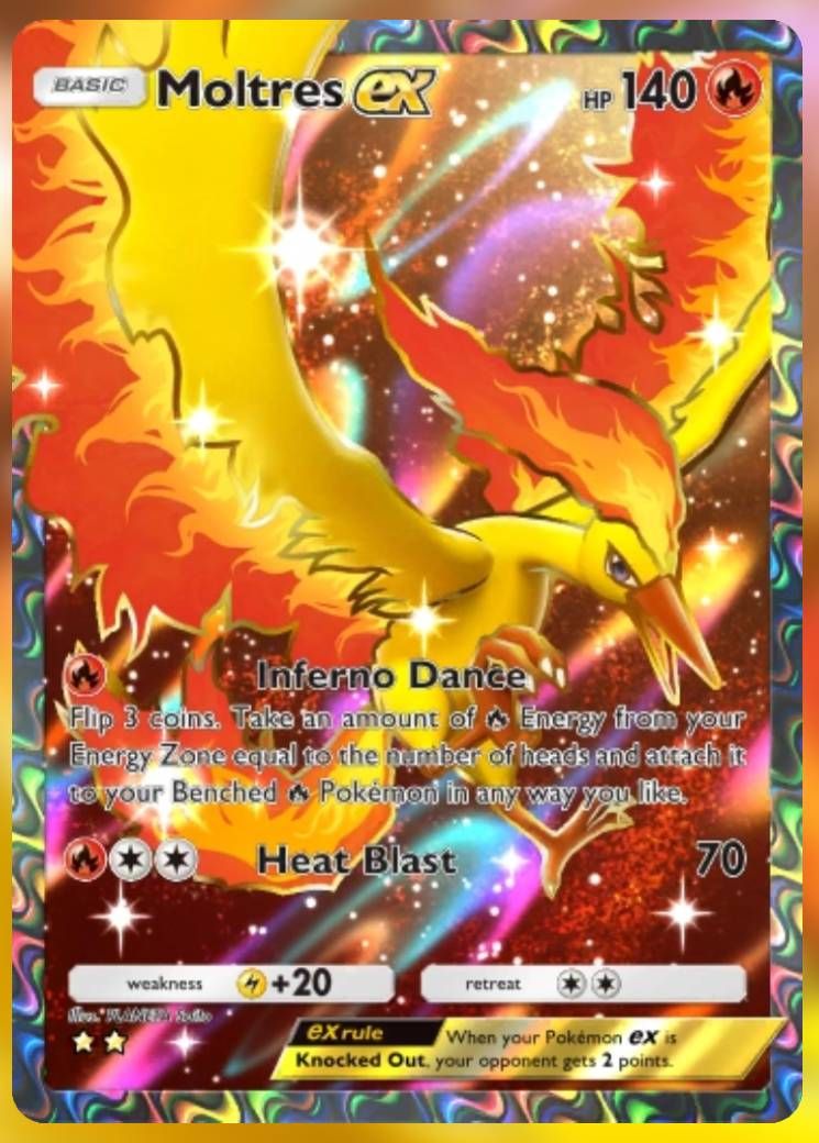 Pokemon Trading Card Game Pocket Moltres ex two star card.