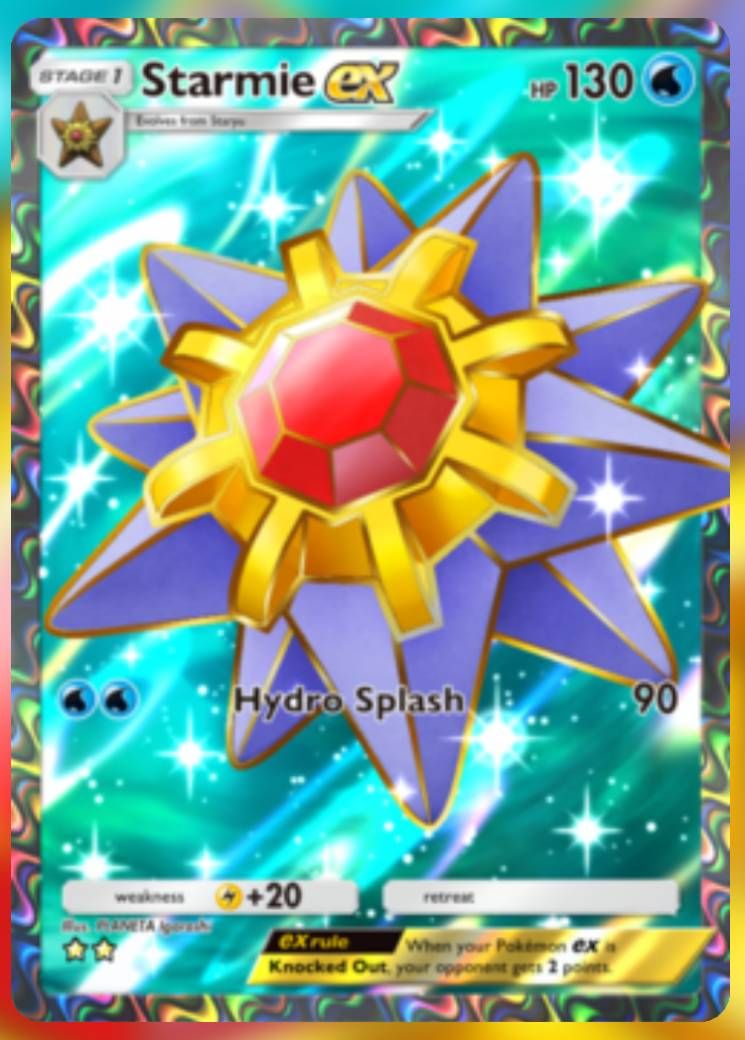 Pokemon Trading Card Game Pocket Starmie ex two star card.