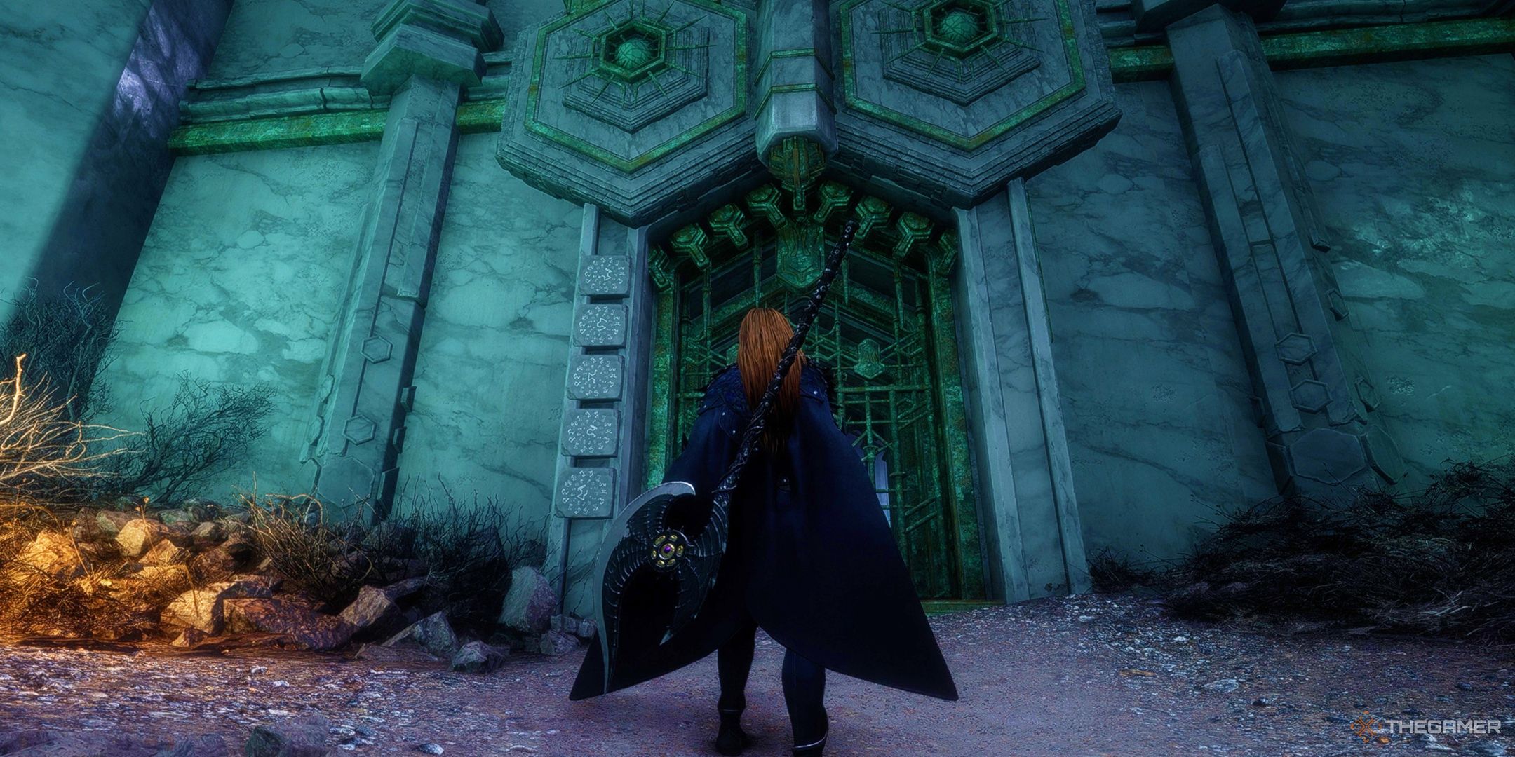 Rook standing outside the Necropolis Bells puzzle door in Dragon Age The Veilguard