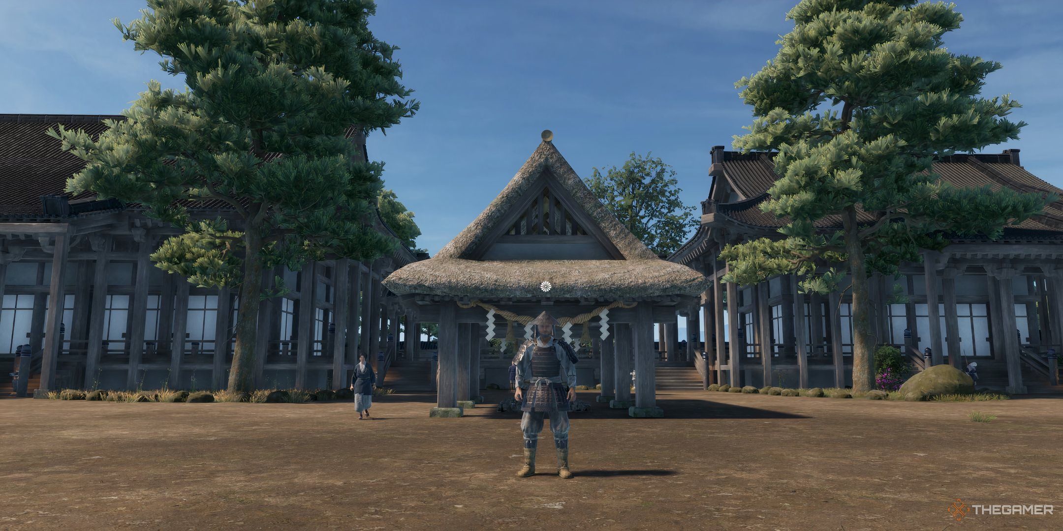 Sengoku Dynasty character standing in the middle of the abbot temple.