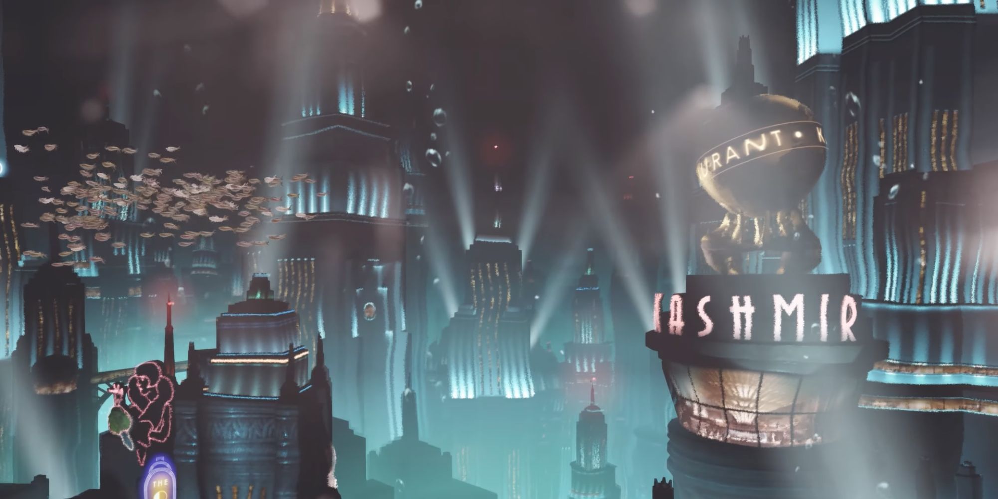 A view of Rapture in its heyday in Bioshock.