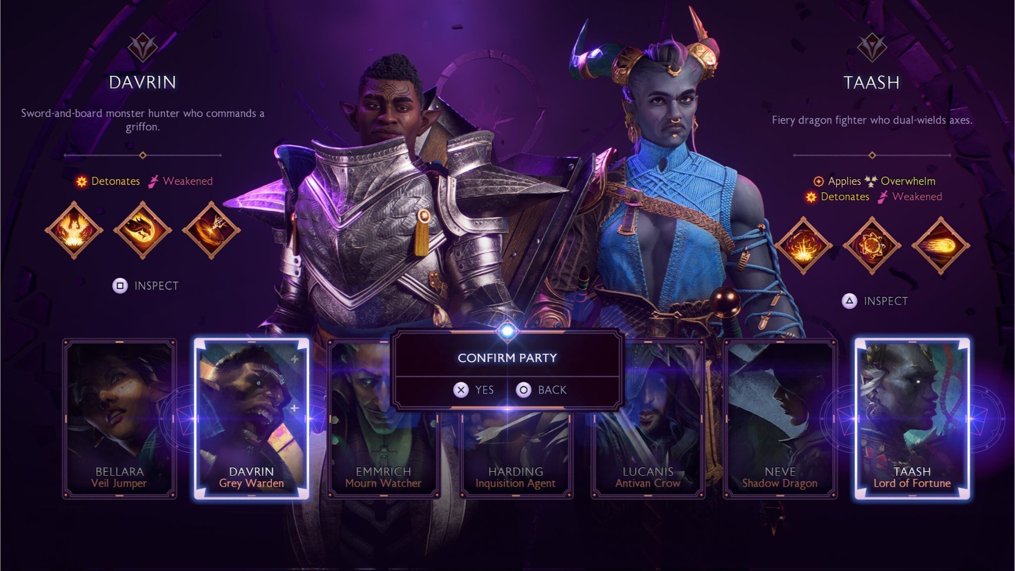 Dragon Age: The Veilguard Davrin and Taash companions.