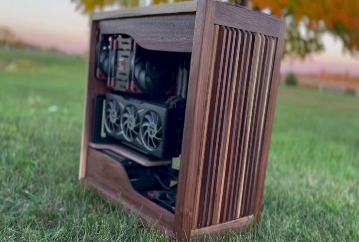 Check out this absolutely stunning DIY walnut wood gaming PC build