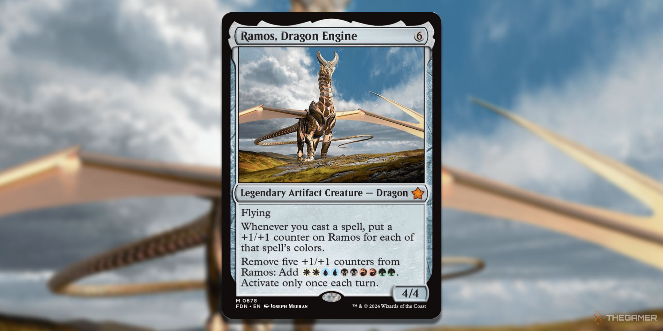 MTG Ramos, Dragon Engine card with the art in the background.