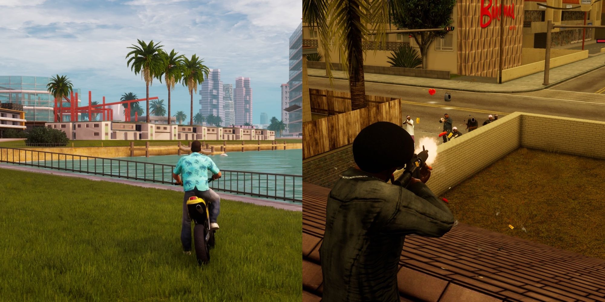 Vice City on the left and san andreas on the right