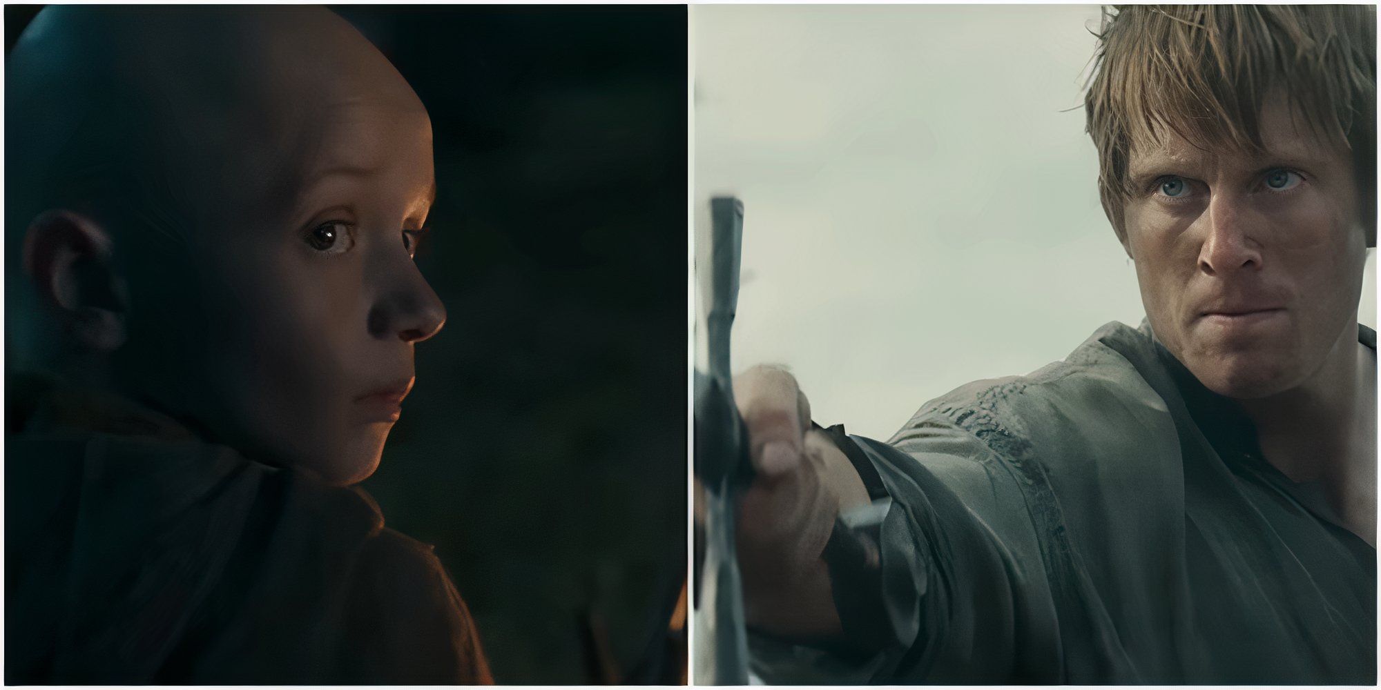 Split image of Egg aka Aegon Targaryen and Ser Duncan the Tall from A Knight of the Seven Kingdoms.