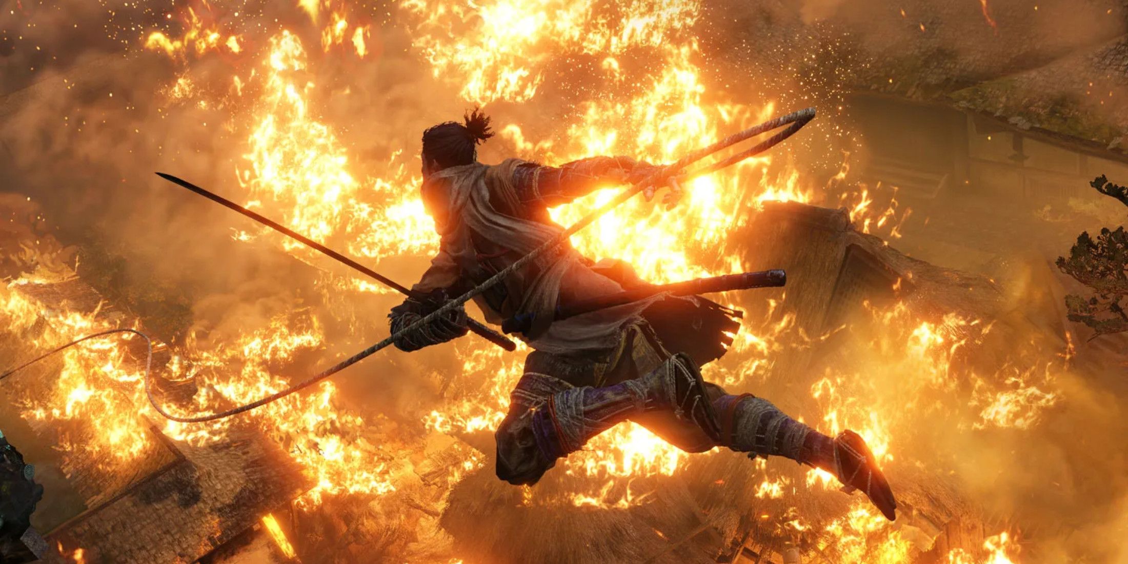 Sekiro Shadows Die Twice Wolf Soaring Through the Air