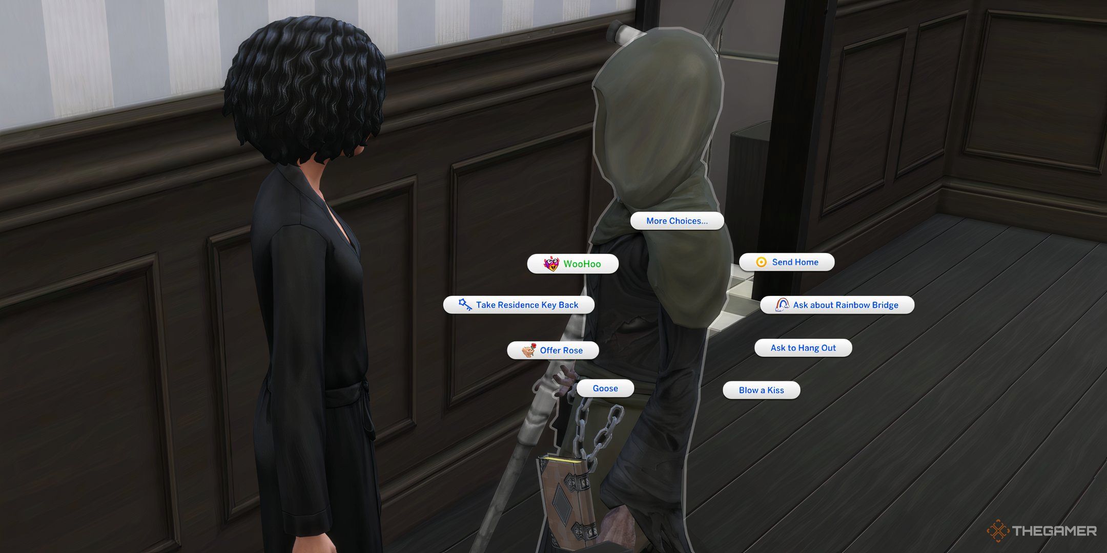 The Sims 4 woohoo with grim dialogue