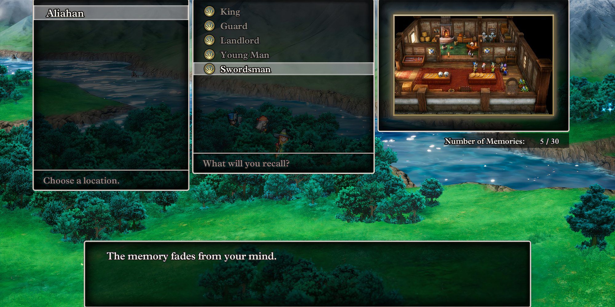 The recall menu in Dragon Quest 3 HD-2D Remake