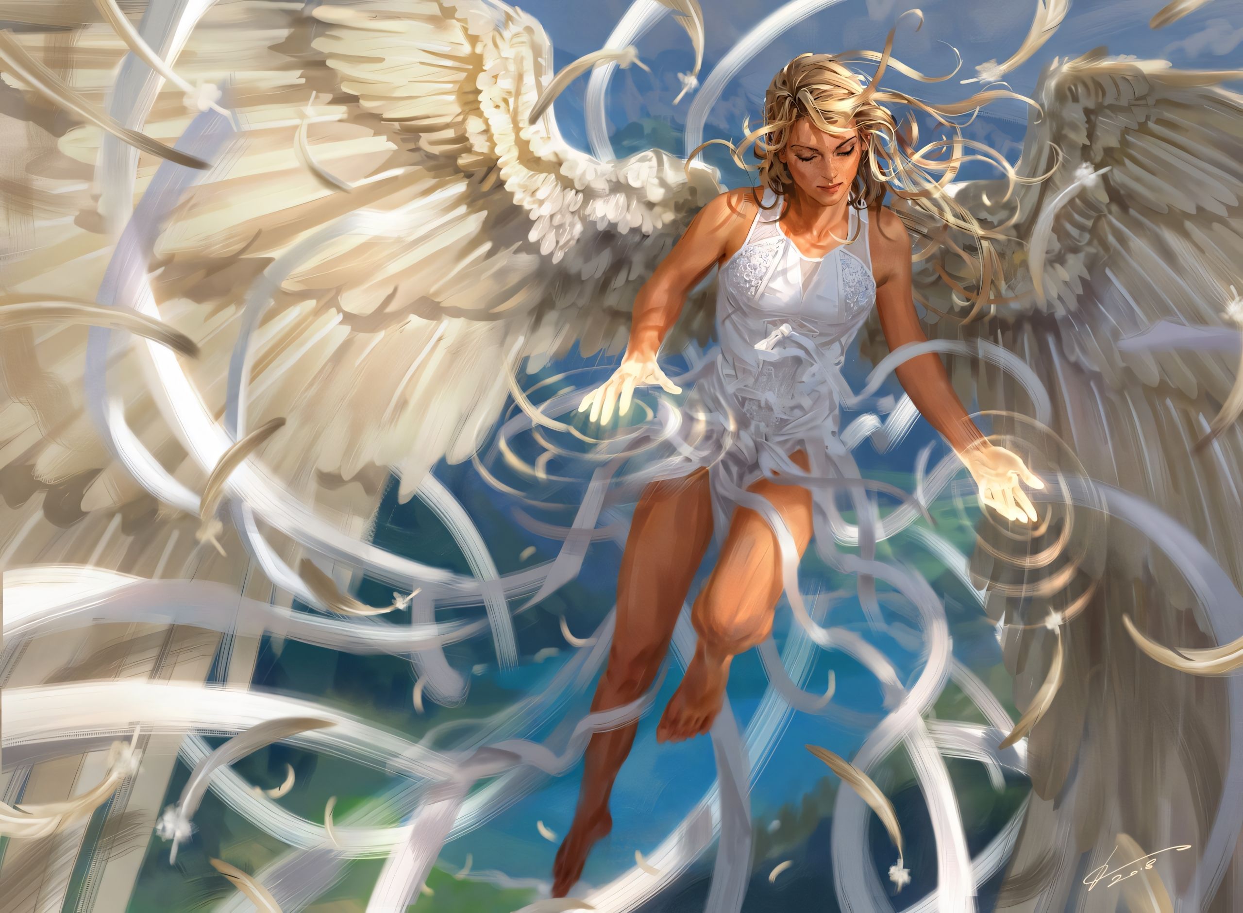 Image of Angel of Vitality card art by Johannes Voss