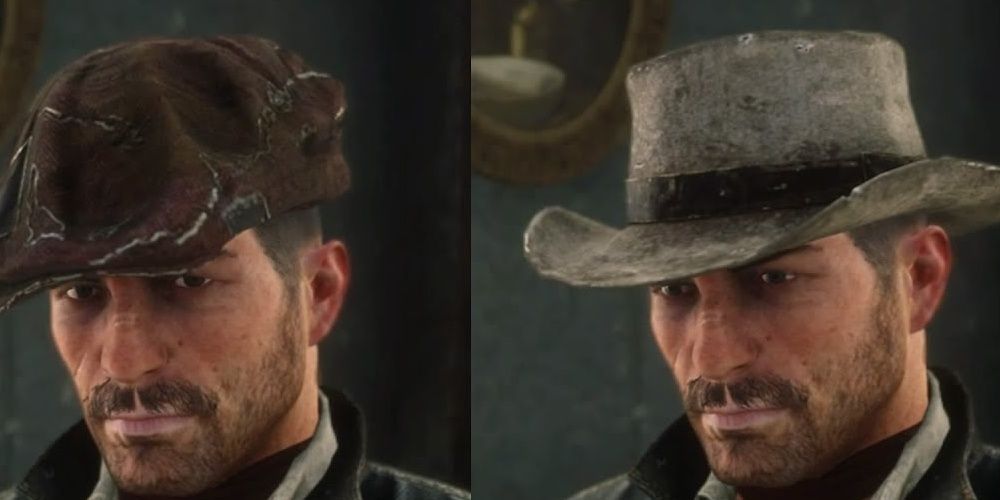 John posing in his flat cap and gamblers hat in Red Dead Redemption 2 the video game.