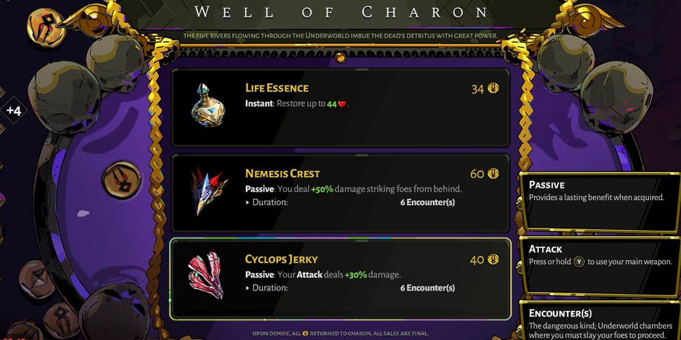 Hades 1 Charon Well Items