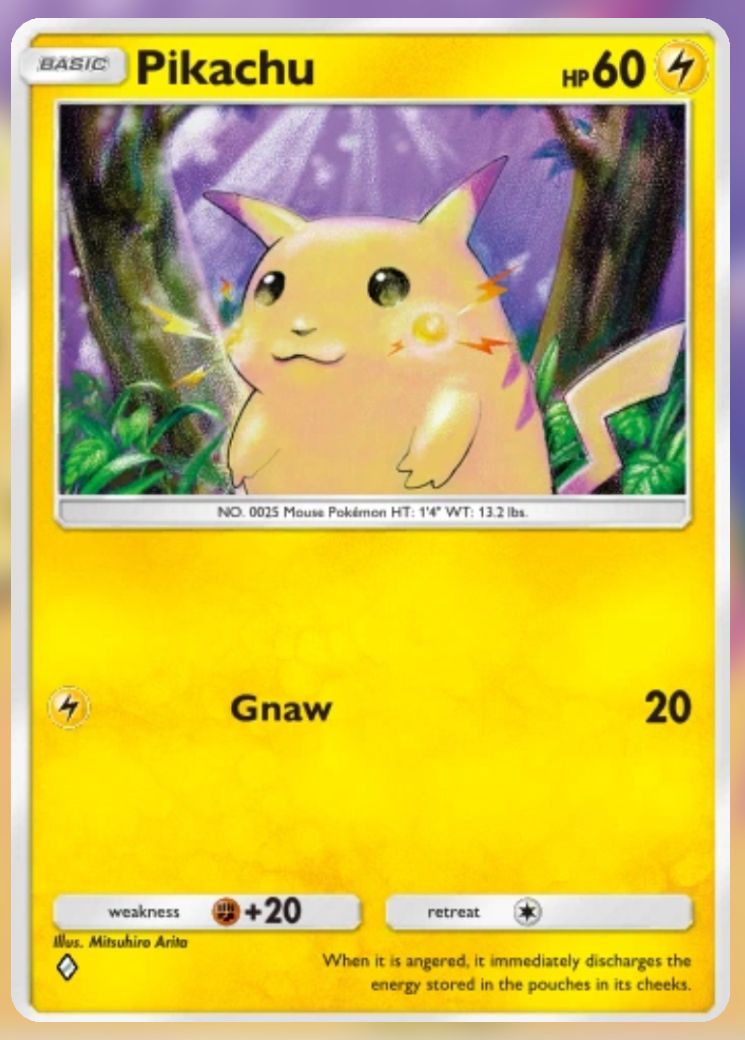 The Pikachu Genetic Apex Cards Pikachu from Pokemon Trading Card Game Pocket.