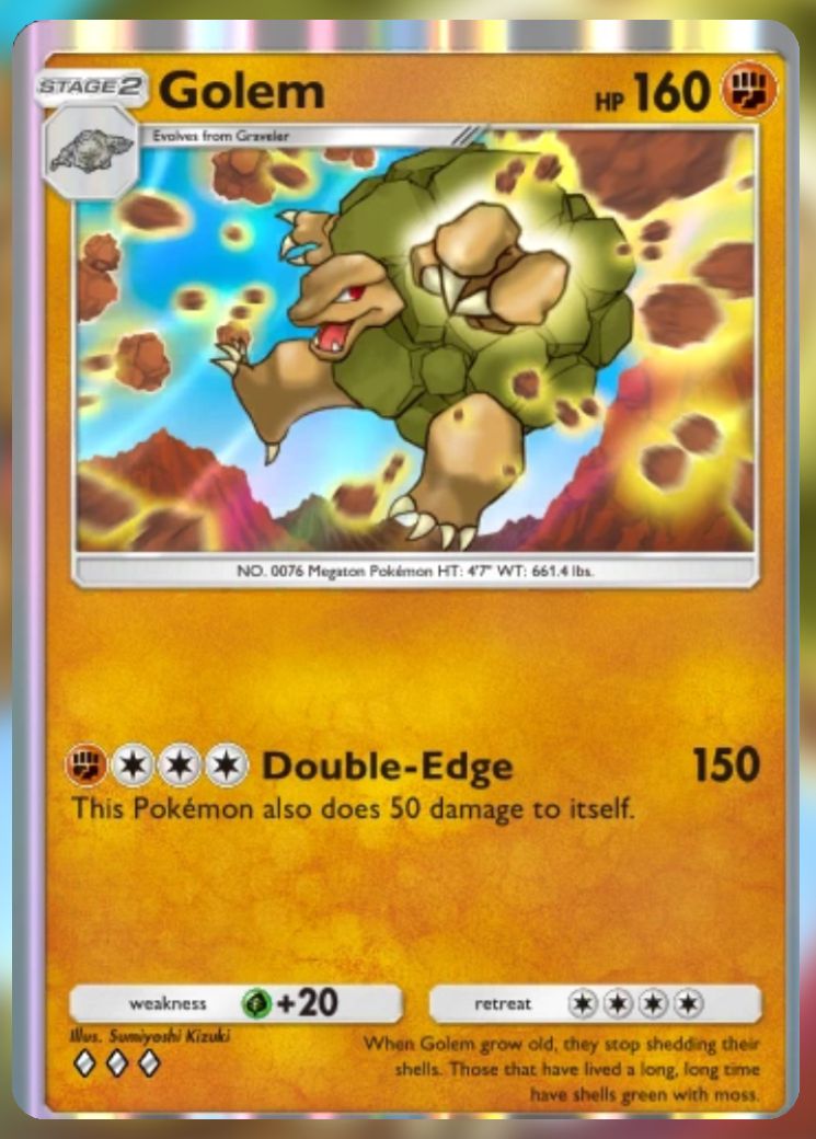 The Pikachu Genetic Apex Golem in the Pokemon Trading Card Game Pocket.