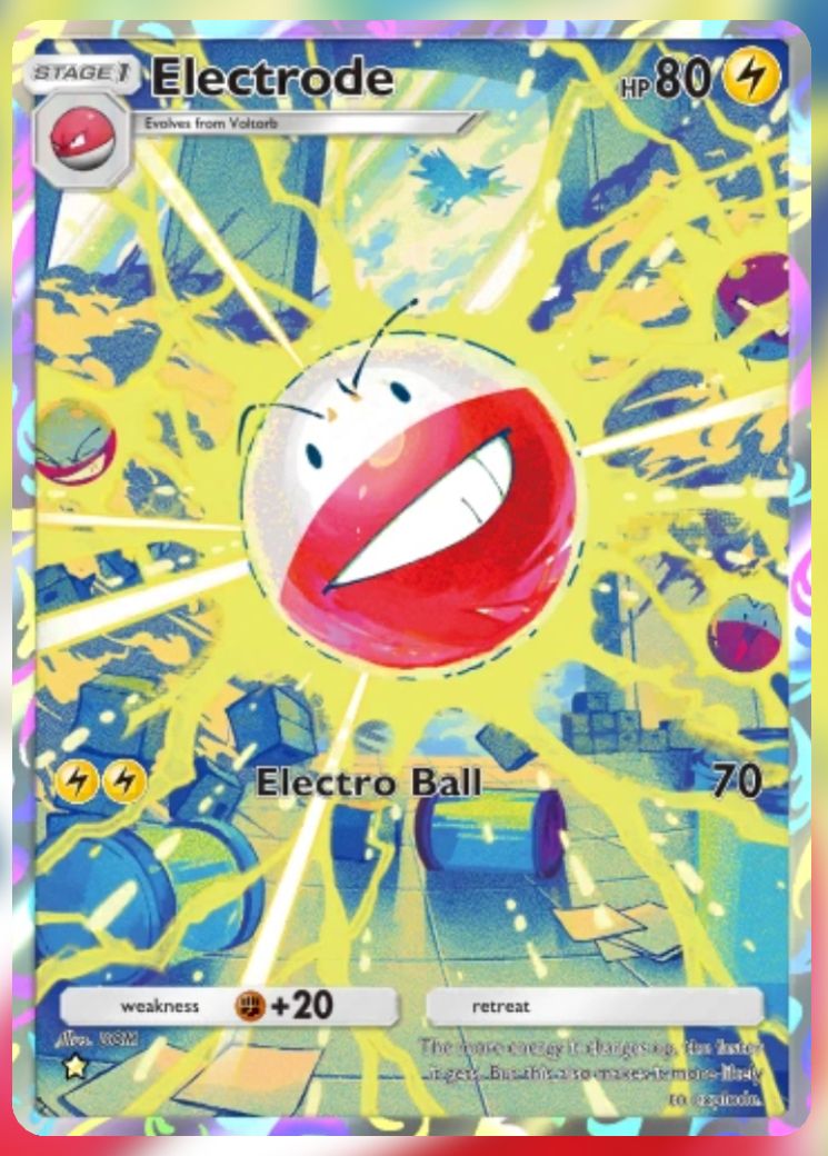 The Pikachu Genetic Apex Cards Electrode FA from Pokemon Trading Card Game Pocket.