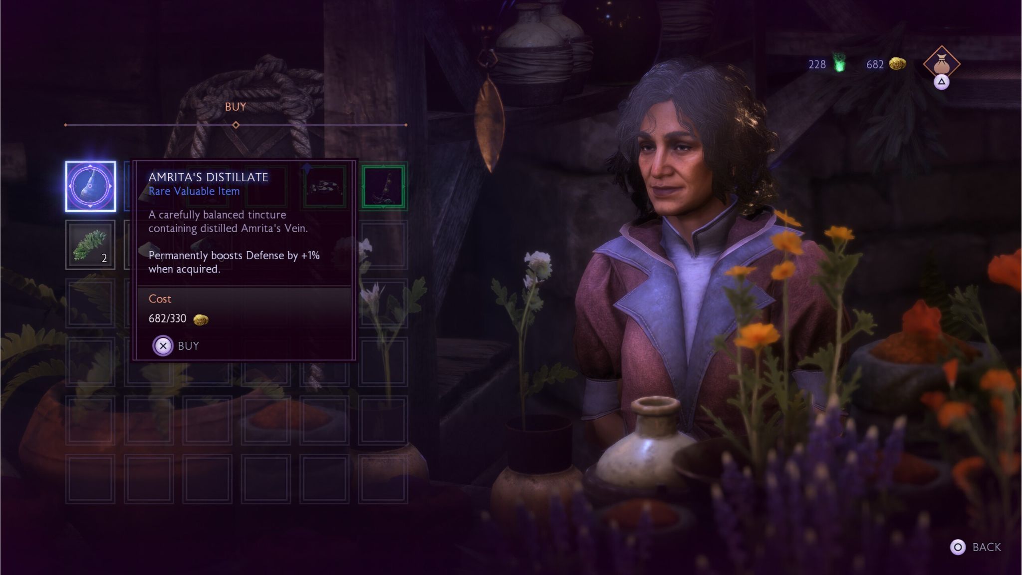 Dragon Age: The Veilguard merchant selling a Stat Increase Item.