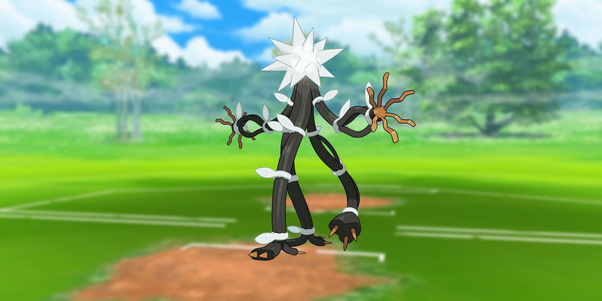 Xurkitree standing in the Pokemon Go Trainer Battle arena.